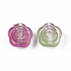 Two Tone Spray Painted Transparent Acrylic Beads&nbsp;X-ACRP-S679-39