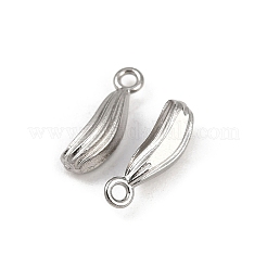 野菜 304 ステンレススチール チャーム  洗練された  ステンレス鋼色  変色防止  へちま  11x3x3mm  穴：1.2mm&nbsp;STAS-G356-06P-06
