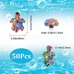 50Pcs Rack Plating Rainbow Color Alloy Beads&nbsp;FIND-SC0003-67