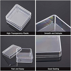 プラスチックビーズ収納ケース  正方形  透明  6x6x3cm  内径：5.6x5.6のCM  10個/箱&nbsp;CON-BC0005-56A