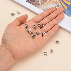 チベット風チャームベイル  保釈ビーズ  カドミウムフリー＆鉛フリー  アンティークシルバー  11x6x7mm  穴：3mm  内径：4mm&nbsp;TIBE-A21167-AS-LF