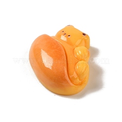 不透明樹脂模造食品デコデンカボション  クマパン  オレンジ  20x25x8mm&nbsp;X-CRES-A058-01A