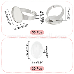 DIY Oval Blank Dome Ring Making Kit&nbsp;DIY-UN0050-25