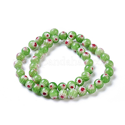 Round Millefiori Glass Beads Strands&nbsp;LK-P002-12