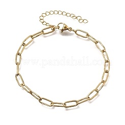 4MM 304 Stainless Steel Textured Paperclip Chain Bracelets for Man and Women&nbsp;SA-CBAB767-11G