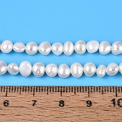 天然養殖淡水パールビーズ連売り  ナゲット  乳白色  4~5x4~6x2.5~4.5mm  穴：0.4~0.5mm  約75~78個/連  13.98~14.17''（35.5~36センチメートル）&nbsp;PEAR-T006-18B