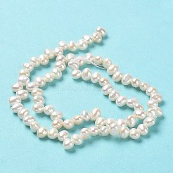 天然養殖淡水パールビーズ連売り  グレード6 A  ライス  パパイヤホイップ  5~6x4~5mm  穴：0.5mm  約77個/連  14.02インチ（35.6cm）&nbsp;PEAR-J007-66