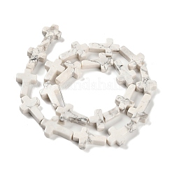 天然石ハウライトビーズ連売り  クロス  14.5x11x4.5mm  穴：0.8mm  約27個/連  15.35''（39センチメートル）&nbsp;LS-G-I337-A07-02
