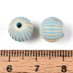 塗装された不透明アクリルビーズ  ラウンド  ライトスカイブルー  9~10mm  穴：1.8mm  約1020個/500g&nbsp;OACR-T029-02G