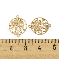 Rack Plating Brass Hollow Out Flower Connector Charms&nbsp;KKC-D001-21KCG