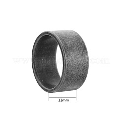 男性用304ステンレススチール製指輪  アンティークシルバー  12mm  usサイズ12 1/4(21.5mm)&nbsp;WGDF4AB-40