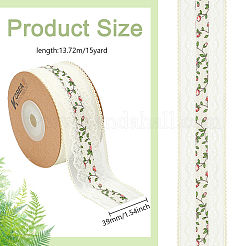 15 Yards Polyester Hollow Flower Lace Trim&nbsp;SRIB-WH0026-30B