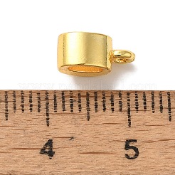 Column Brass Micro Pave Cubic Zirconia Tube Bails&nbsp;KK-C072-05G-G