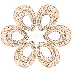 未染色の木の大きなペンダント  ティアドロップ  小麦  67.5x51x2.5mm  穴：2mm&nbsp;WOOD-PH0008-36