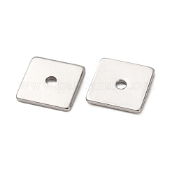 304ステンレス鋼製幾何学模様スペーサービーズ  ステンレス鋼色  変色なし  正方形  8x8x0.8mm  穴：1.4mm&nbsp;STAS-F362-04B-P03