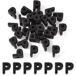 アクリルヨーロピアンビーズ  大穴ビーズ  文字p  21x17.5x13.5mm  穴：6mm&nbsp;OACR-TAC0013-14P