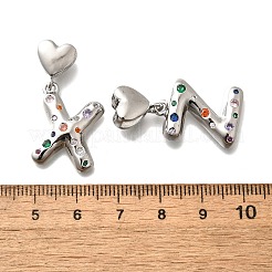 26Pcs Brass Micro Pave Cubic Zirconia Pendants&nbsp;KK-R218-12P