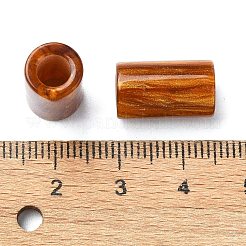 レジンヨーロピアンビーズ  大きな穴列ビーズ  サドルブラウン  15x9x9mm  穴：5mm&nbsp;RESI-U008-01A