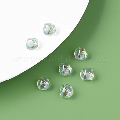 透明なアクリルビーズ  ABカラーメッキ  ナゲット  アクアマリン  10.5x10x8mm  穴：1.6mm  約1200個/500g&nbsp;MACR-S373-131-C10