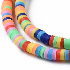 Handmade Polymer Clay Beads Strands&nbsp;CLAY-R089-3mm-017
