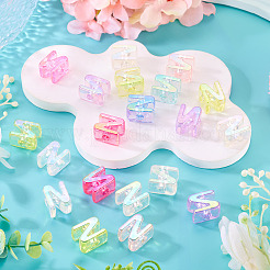 20Pcs UV Plating Transparent Acrylic European Beads&nbsp;OACR-TADJ0001-19N
