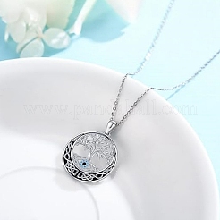 女性用ゴシック合金ラインストーン生命の木ペンダントネックレス  プラチナ  17.72インチ（45cm）&nbsp;PW-WG4F1F7-01