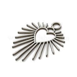 ステンレスペンダント201個  ハートチャーム  ステンレス鋼色  26.5x20.5x1mm  穴：2.5mm&nbsp;STAS-I332-12P