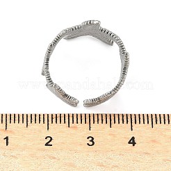 女性用304ステンレススチールオープンカフリング  ステンレス鋼色  ヒトデ  15mm&nbsp;RJEW-U060-01A-P