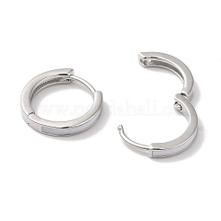 女性用エナメルフープピアス付き真鍮リング  プラチナメッキ  12.5x2mm&nbsp;EJEW-U008-08P