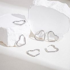 6 Pairs 3 Styles 304 Stainless Steel Hoop Earrings&nbsp;EJEW-UN0003-29C