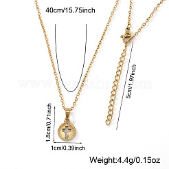 306 Stainless Steel Hollow Cross Circular Pendant Necklaces for Women&nbsp;YU8879