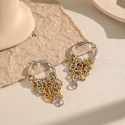 304 Stainless Steel Chain Tassel Hoop Earrings for Women&nbsp;HJ6544-2