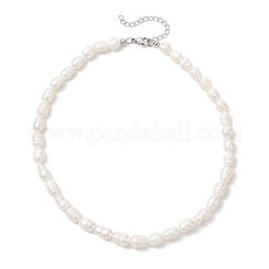 Natural Cultured Freshwater Pearl Rice Beaded Necklaces for Women&nbsp;NJEW-JN05337-02