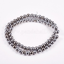 Electroplate Non-magnetic Synthetic Hematite Beads Strands&nbsp;G-J169A-6mm-02