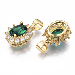 Brass Micro Pave Cubic Zirconia Charms&nbsp;KK-N227-54C-NF