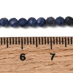 天然石ソーダライトビーズ連売り  多面カット  ラウンド  ラウンド  3.5mm  穴：0.6mm  約119~120個/連  15.24''~15.47