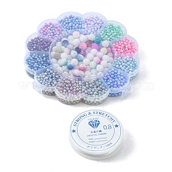 2490Pcs 15 Style Rainbow ABS Plastic & Acrylic Imitation Pearl Beads&nbsp;OACR-FS0001-25