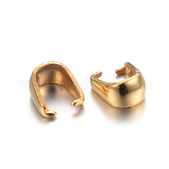 304ステンレススチールスナップオンベイル  ゴールドカラー  7x6x4mm  ピン：1mm&nbsp;X-STAS-P223-04G
