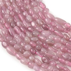 天然マダガスカル ローズクォーツビーズ連売り  タンブルストーン  ナゲット  3~9x5~6x2.5~6mm  穴：0.8~1mm  約62~64個/連  15.55''~16.34''（39.5cm～41.5m）&nbsp;G-Z159-A01