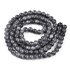 ベーキングラウンドプリントガラスビーズ連売り  グレー  8~8.5mm  穴：1.5mm  約100~105個/連  31.8インチ&nbsp;DGLA-Q019-8mm-66A