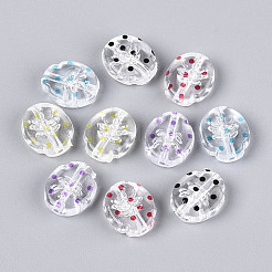 Printed Transparent Acrylic Beads&nbsp;TACR-T029-12M