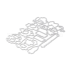 炭素鋼カッティングダイステンシル  DIYスクラップブッキング用  フォトアルバム  装飾的なエンボス紙カード  ロケットとキノコ  混合模様  ステンレス鋼色  138x100x1mm&nbsp;DIY-XCP0002-32