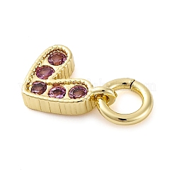 Brass Micro Pave Cubic Zirconia Charms&nbsp;ZIRC-F111-08G-10