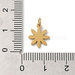 304ステンレススチールチャーム  エナメルと丸カン付き  14KGP本金メッキ  花のチャーム  ライトカーキ  12x10x1mm  穴：2.6mm&nbsp;STAS-K263-32G