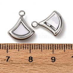 304ステンレススチール樹脂ペンダント  ファン  14.5x12.5x3.5mm  穴：1.8mm&nbsp;STAS-P406-15D-P
