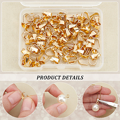 304ステンレススチールスナップオンベイル120個  18KGP本金メッキ  8x7x4mm&nbsp;STAS-UN0059-12