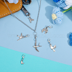 36Pcs 6 Styles Alloy Bird Pendant Decorations&nbsp;HJEW-GO00257