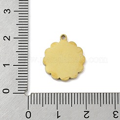 304ステンレススチールエナメルペンダント  レーザー切断  愛の言葉と月とハートと星のチャームが付いた花  18KGP本金メッキ  カラフル  17x15x1.5mm  穴：1.5mm&nbsp;STAS-U039-04G