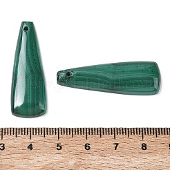 天然石マラカイトペンダント  マッチする幾何学的なチャーム  台形チャーム  38x13x4.5mm  穴：1.6mm&nbsp;G-B187-01A-05