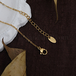 304 Stainless Steel Textured Rectangle with Star Pendant Necklaces for Women&nbsp;WGF8010-01